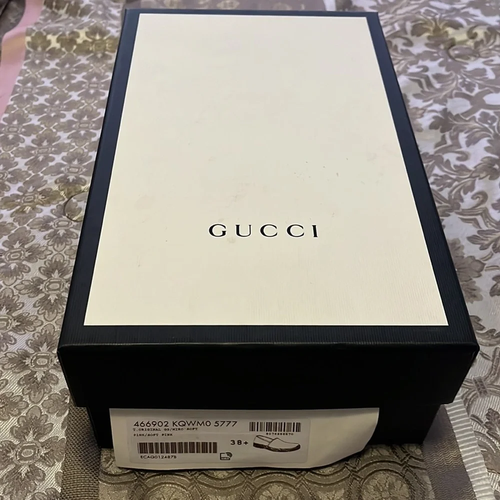 Gucci GG Canvas Pink Espadrilles Size 8 1/2 - Picture 7 of 7